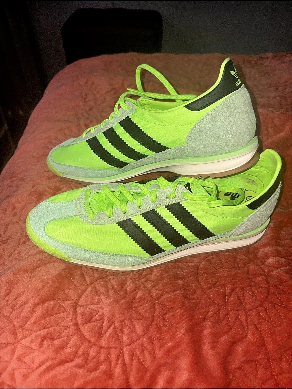 [Lightly Used] Adidas SL 72 RS Core Black Solar Green Sneakers Women’s size 8.5